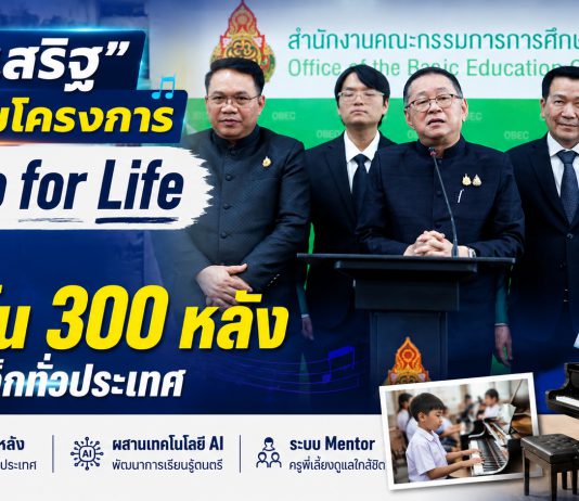 มหิดล–ยามาฮ่า ส่งเปียโน 300 หลังถึงเด็กไทย พร้อม AI พัฒนาทักษะดนตรี “ประเสริฐ” ชื่นชม พร้อมมอบ สพฐ.เตรียมโครงการจัดแข่งขันเปียโน